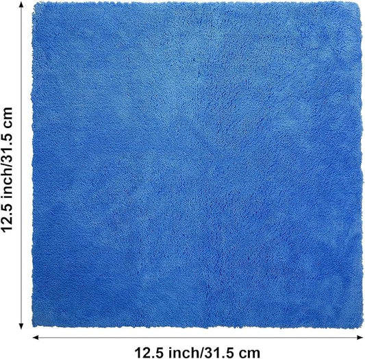 Shimeyao 30 Pcs 12.5 × 12.5 Inch Edgeless Microfiber Plush Towels for Cars Detailing Drying Wash Polishing Absorbent Cleaning Cloths, 500 GSM