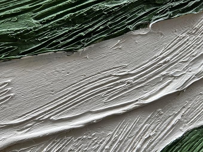 Art Hand-Painted Green Texture Oil Painting Modern Abstract Canvas Art Home Wall Decoration 24x48 inches