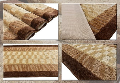 Custom Size Zebra Hallway Runner Rug Slip Resistant, 26 Inch Wide x Your Choice of Length Size, Brown, 26 Inch X 12 Feet, Sold and Priced Per Foot