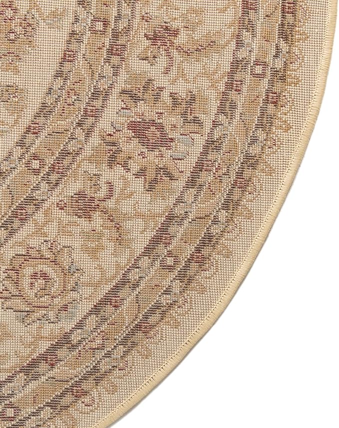 Rugs.com Aditi Collection Rug – 4' x 6' Oval Cream Low Rug Perfect for Living Rooms, Large Dining Rooms, Open Floorplans