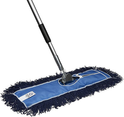 Nine Forty 18" Premium Nylon Dust Mop- Heavy Duty Mop Head for Industrial, Commercial, and Residential Cleaning - Dry Floor Duster for Hardwood Surfaces and Commercial Applications - Blue