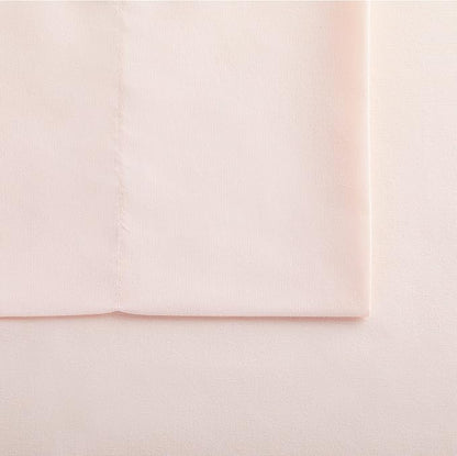Serta Simply Clean Super Soft Hypoallergenic Stain Resistant Deep Pocket 3 Pieces Solid Bed Sheet Set, Twin, Blush Pink