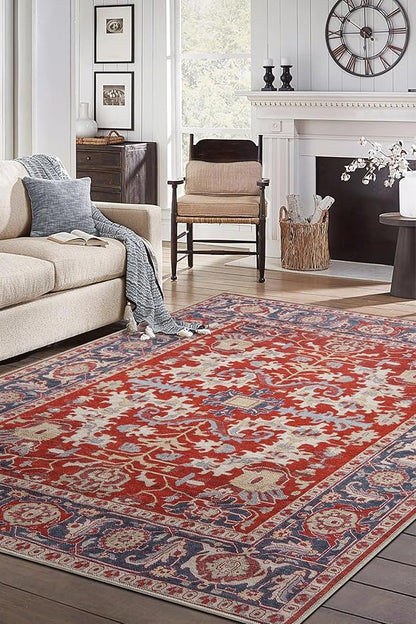 Keen Home Design 3x5 Rug - Machine Washable Entry Rug with Non-Slip Backing, Ideal for Enteryway, Kitchen, Bathroom, Laundry Room - Vintage, Easy Clean, Durable, Low Pile Rug - (3' x 5')