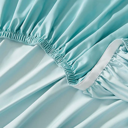Linen Closet Luxury Cotton 1200 Thread Count Hotel Luxury 4-Piece Sheet Set, Queen, Aqua
