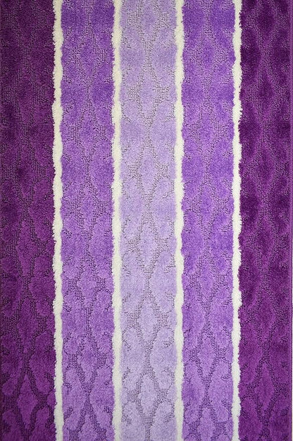 Custom Size Damask Hallway Runner Rug Slip Resistant, 26 Inch Wide x Your Choice of Length Size, Lilac, 26 Inch X 7 Feet, Sold and Priced Per Foot
