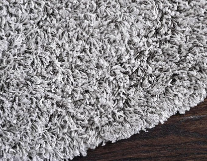 Unique Loom Solid Shag Collection Area Rug (6' 1" Round, Cloud Gray)