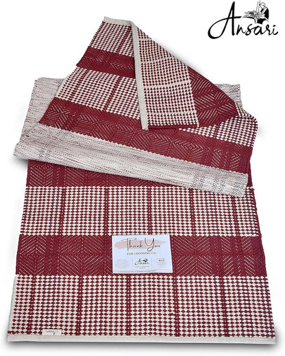 Craftyansari Handwoven Cotton Yoga Mat, Natural, 72 x 24 Inches, Fair Trade, Soft Absorbent Surface for Exercise, Workout, Meditation
