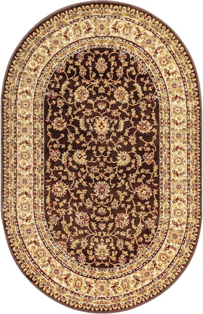 Rugs.com Aditi Collection Rug – 4x6 Oval Brown Medium-Pile Rug Perfect for Living Rooms, Large Dining Rooms, Open Floorplans