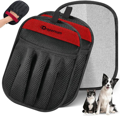 2PCs Pet Hair Removal Glove for Cats & Dogs, Upgraded Five-Finger Electrostatic Pet Hair Gloves, Reusable Magic Brush Pet Hair Remover Tool for Laundry, Car Seat, Couch, Carpet