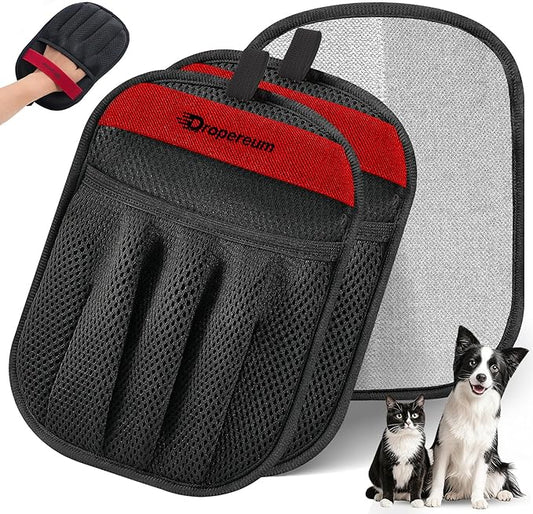 2PCs Pet Hair Removal Glove for Cats & Dogs, Upgraded Five-Finger Electrostatic Pet Hair Gloves, Reusable Magic Brush Pet Hair Remover Tool for Laundry, Car Seat, Couch, Carpet