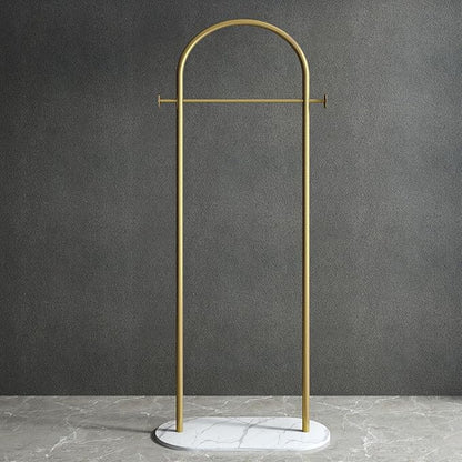 Gold Clothing Rack, Small Clothes Rack with Marble Base, Heavy-duty Coat Racks Freestanding for Boutiques,Modern garment racks for hanging clothes,Can Hang Jacket Garment, Hat, Scarf 20.5" W