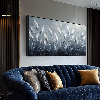 Home Decor Botanical Wall Art Reed Wall Paintings Black Framed Wall Decor Big Pictures 29"x 59"