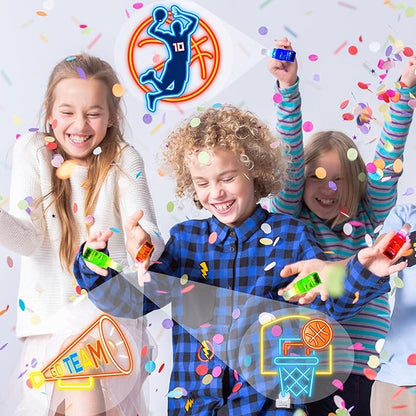 24PCS Basketball Party Favors-LED Finger Lights：Glow-in-the-Dark Light-Up Toys Bulk for Kids, Basketball Theme Birthday Party Decorations Supplies, Goodie Bags stuffers, Classroom Prizes, Fun Gifts