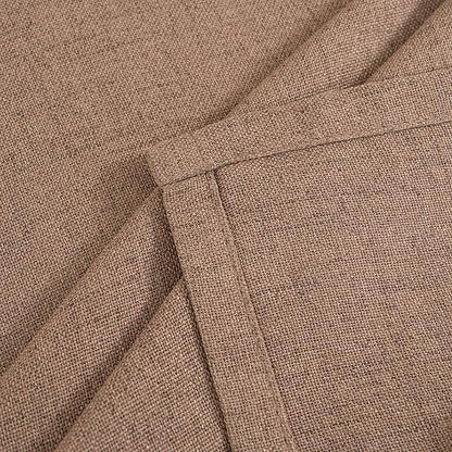 YoungsTex Linen Semi Sheer Curtains 72 Inches Length for Living Room, Mocha Light Filtering Drapes with Bronze Grommet for Bedroom Fall Decor, 2 Panels, 52 X 72 Inch
