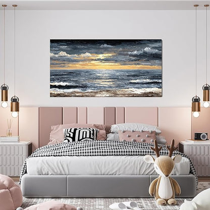 Canvas Wall Art Decor Wall Art Pictures for Living Room Abstract Coastal Wall Art Prints Modern Landscape Wall Art Decorations Abstract Canvas Art Wall Decor Bedroom Office Decor 20" X 40"