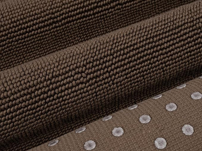 Cotton Paradise 100% Cotton Non Slip Bath Mats for Bathroom, 17x24 inch Soft Absorbent Quick Dry Machine Washable Floor Bath Mat, Brown