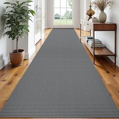 EARTHALL Runner Rug 3x18 Ft Washable Runners for Hallways Extra Long Woven Non Slip Entryway Runner Braided Kitchen Runner Indoor Outdoor Carpet Runners for Hotels, Officel, Stair, Dark Gray