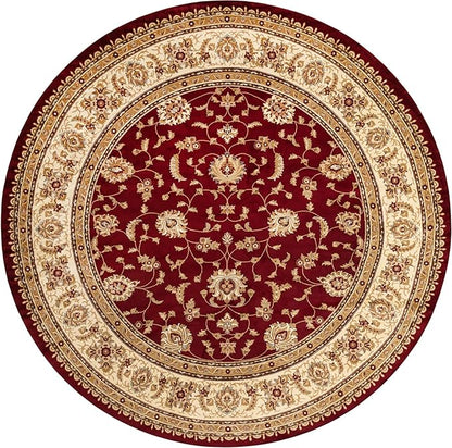 Rugs.com Aditi Collection Rug – 13 Ft Round Red Low Rug Perfect for Kitchens, Dining Rooms
