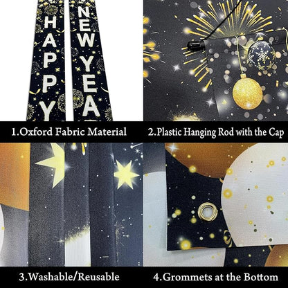 KatchOn, XtraLarge Happy New Year Banner - 72x12 Inch | Porch Banner for New Years Eve Party Supplies 2026, Nye Decorations 2026 | Happy New Years Decorations 2026 | Nye Decor 2026