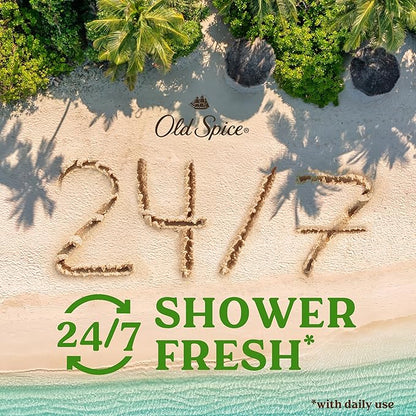 Old Spice Body Wash for Men, 24/7 Shower Fresh with Lasting Scent, Cleanse & Refresh, Gentle on Skin, Vitamin B3, Fiji with Palm Tree + Coconut Scent, 25 oz (Pack of 4)