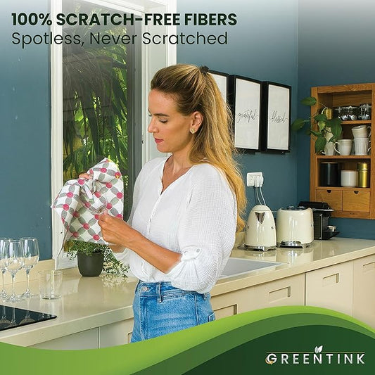 Eco-Friendly Reusable Dish Cloth Set – 24-Pk Multipurpose Kitchen Cleaning Cloth Made from Recycled Materials – Absorbent, Dish Towels & Non-Scratch Cleaning Rags, 12x12 in.