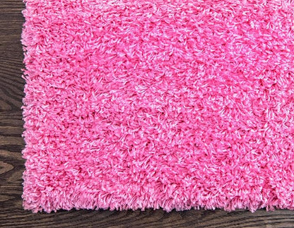 Unique Loom Solid Shag Collection Area Rug (10' x 13' Rectangle, Taffy Pink)