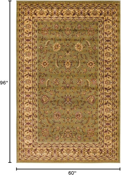 Rugs.com Aditi Collection Rug – 5' x 8' Green Low Rug Perfect for Living Rooms, Large Dining Rooms, Open Floorplans