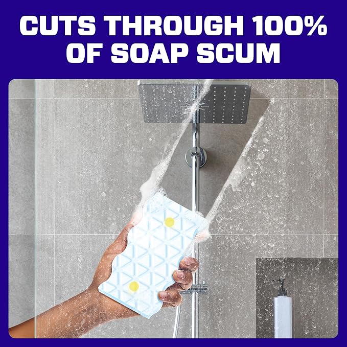 Mr. Clean Magic Eraser Sponge, Bathroom Cleaner, Soap Scum Shower & Tub Cleaner, 2 in 1 Bath, 5ct