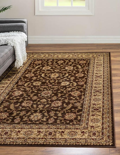 Rugs.com Aditi Collection Rug – 5' x 8' Brown Low Rug Perfect for Living Rooms, Large Dining Rooms, Open Floorplans