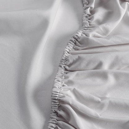 Serta Simply Clean Super Soft Hypoallergenic Stain Resistant Deep Pocket 4 Pieces Solid Bed Sheet Set, Queen, Silver Grey