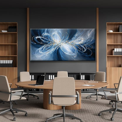 Large Wall Art For Living Room Decor Abstract White Blue Wall Art Prints Ready To Hang Room Wall Decor For Bedroom Canvas Prints Kitchen Office 29x58 Inch