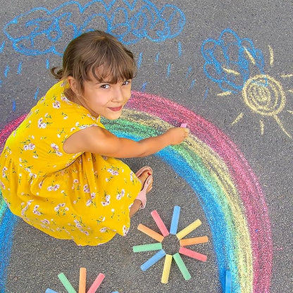 240PCS Washable Sidewalk Chalks Kids: 48 Packs in 5 Colors Sidewalk Chalk, Jumbo Chalk Set, Non-Toxic Dustless Colored Giant Box Chalkboard Chalk for Toddlers Outdoor Art, Classroom, Party Favors