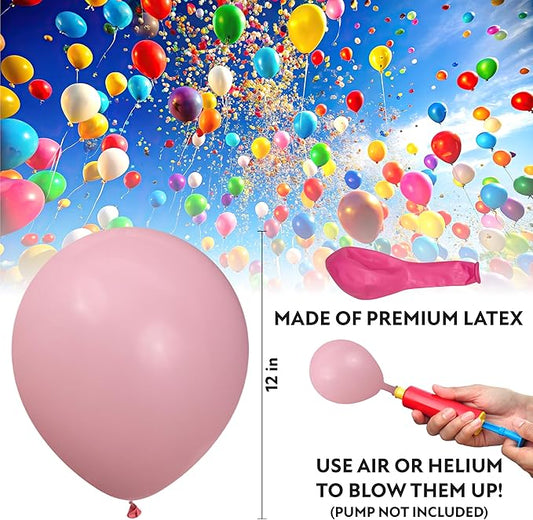 Light Pink Balloons 100 Pack, 12 Inch Light Pink Latex Balloons For Birthdays, Weddings, Baby Showers, Holidays