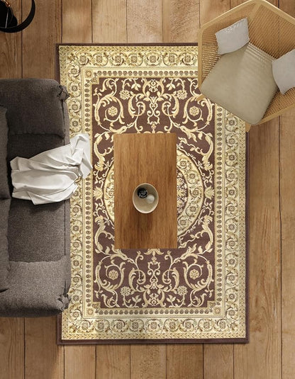 Rugs.com Chateau Collection Rug – 5x8 Brown Medium-Pile Rug Perfect for Bedrooms, Dining Rooms, Living Rooms