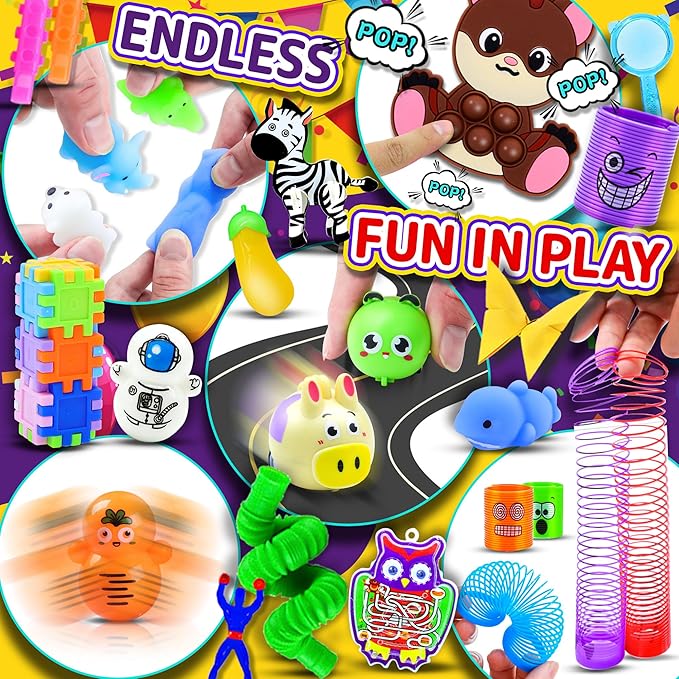 1000 PCS Party Favors for Kids, Bulk Fidget Toys,Goodie Bags Stuffers, Treasure Box Toy for Classroom Prizes, Birthday Gifts, Stocking Pinata Filler Stuffers