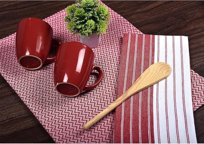 Cotton Kitchen Towels, 18"x28" Dish Towels with Hanging Loop, Ultra Absorbent, Quick Drying & Reusable Tea Towels for Kitchen, Perfect for Washing Dishes, Red, Pack of 8
