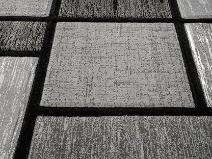 Ultra Soft Area Rug Hand Carved - Modern Abstract Design for Indoor Living Room & Bedroom - Stain Resistant, Easy to Clean - (5x7, Grey)