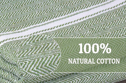 LANE LINEN Kitchen Towels Set - 100% Pure Cotton Dish Towels for Kitchen, Super Absorbent Kitchen Hand Towel, Tea Towels, Soft & Durable Dish Cloths, Pack of 6 – 14”x25”, Olive