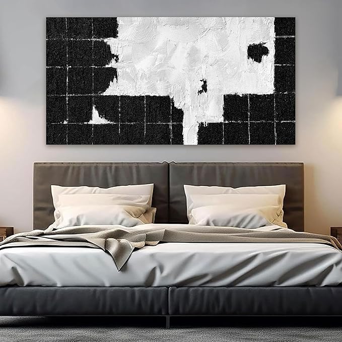Canvas Wall Art Decor Wall Art Pictures for Living Room Black and White Wall Art Prints Abstract Canvas Art Wall Decor Large Modern Abstract Wall Art Artwork for Walls Bedroom Office Decor 24" X 48"