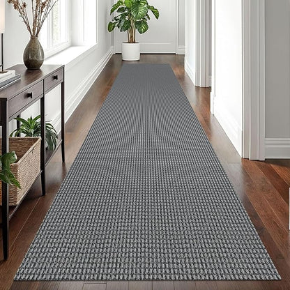 EARTHALL Runner Rug 3x12 Ft Washable Runners for Hallways Extra Long Woven Non Slip Entryway Runner Braided Kitchen Runner Indoor Outdoor Carpet Runners for Entryway, Hall, Foyers, Dark Gray