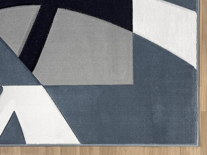 Ultra Soft Area Rug Hand Carved - Modern Abstract Design for Indoor Living Room & Bedroom - Stain Resistant, Easy to Clean - (2'7''x7, Blue)