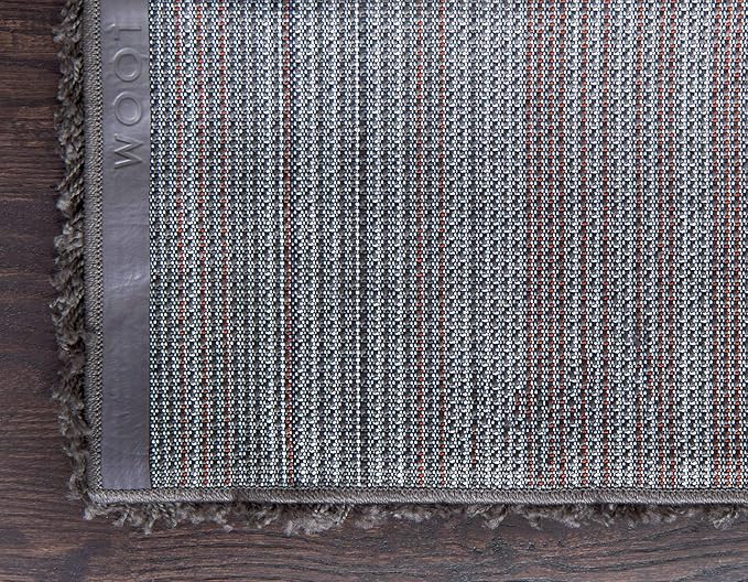Unique Loom Solid Shag Collection Area Rug (9' x 12' Rectangle, Graphite Gray)