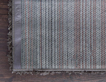 Unique Loom Solid Shag Collection Area Rug (3' 3" x 5' 3" Rectangle, Graphite Gray)