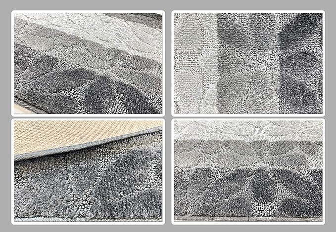 Custom Size Hallway Carpet Runner Rug, Slip Resistant, 31 Inch Wide X Your Choice of Length, Flower Grey, 31 Inch X 13 feet