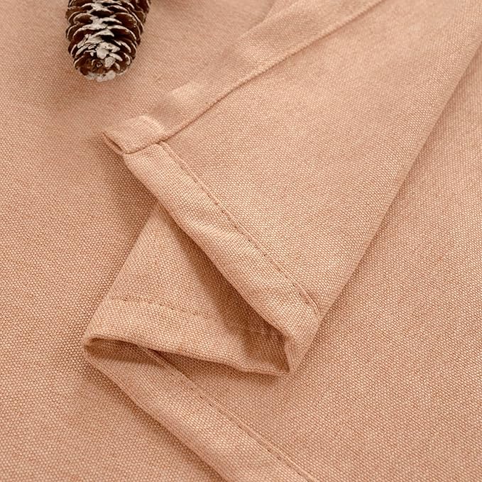 BGment Peach Linen Curtains for Living Room 72 Inch Length 2 Panels Set, Spring Country Rustic Window Drapes Textured Light Filtering for Bedroom Laundry Privacy Decor, Each 52 Inch Wide