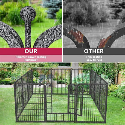 Dog Playpen 40" Height 14 Panels Portable Pet Fence Outdoor for Yard Indoor Dog Pen Puppy Playpen Indoor for Medium/Small Animals, Heavy Duty Pet Pen for RV, Camping, Yard