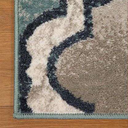 Superior Indoor Runner Rug, Jute Backing, Modern Plush Rugs for Hallway, Living, Dining Room, Office, Kitchen, Geometric Trellis Floor Decor, Viking Collection, 2' 7" x 8', Deep Royal