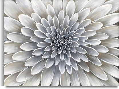 Yihui Arts White Flower Canvas Wall Art Painting, Floral Canvas Pictures Aesthetic Botanical Artwork for Bedroom Living Room Bathroom Decor