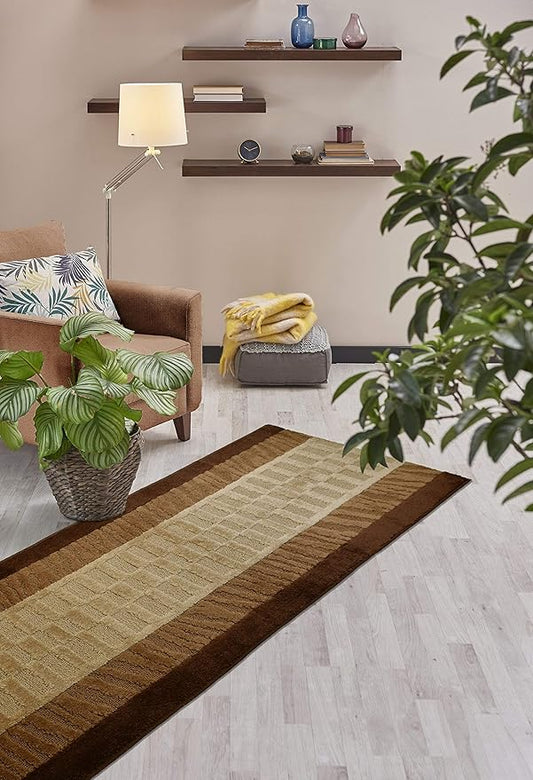 Custom Size Zebra Hallway Runner Rug Slip Resistant, 26 Inch Wide x Your Choice of Length Size, Brown, 26 Inch X 16 Feet, Sold and Priced Per Foot