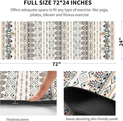 nuveti Yoga Mat Print Extra Thick TPE Non Slip Fitness Exercise Mat with Carrying Bag,72"x24" Extra Thick 6MM Exercise & Workout Mat for Yoga, Pilates Fitness and Floor Exercises